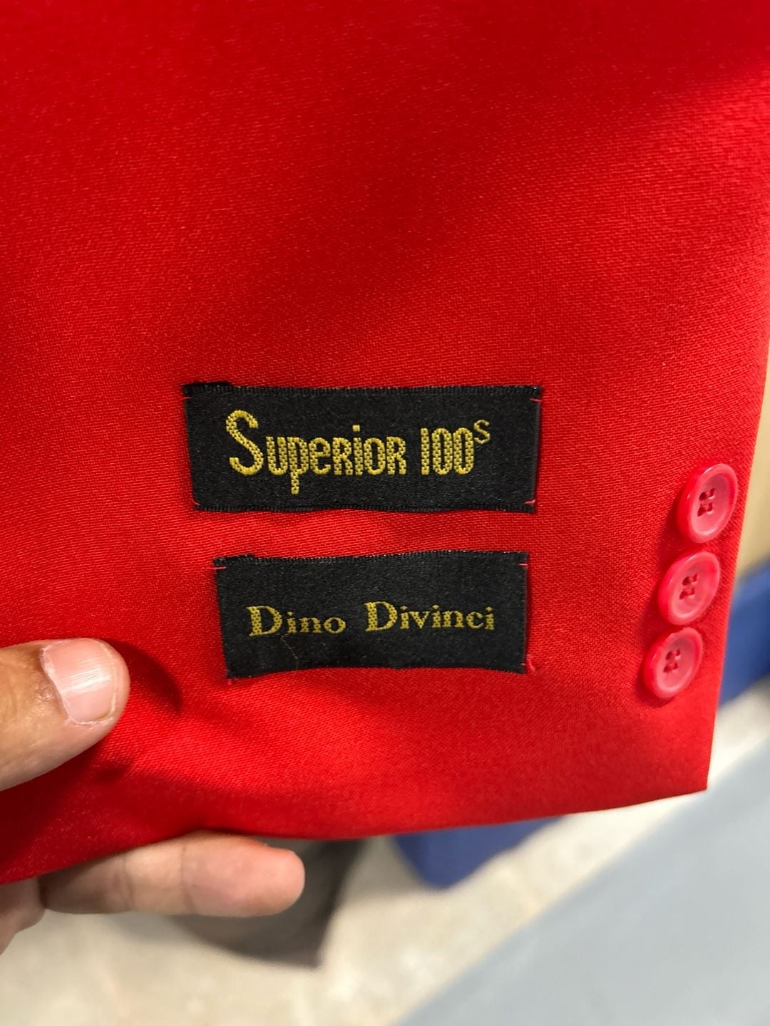 Dino Divinci Red Double Breasted Superior 100s Men's Two-Piece Suit 3