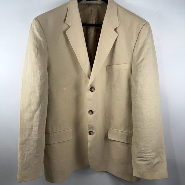 H&M Regular Fit 100% Linen Blazer by Manteco Fabric Made in Italy