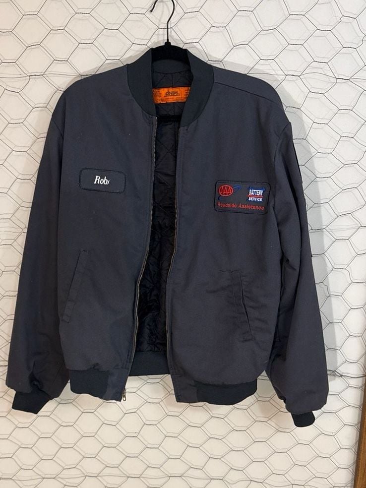 Vintage Cintas AAA Roadside Assistance Battery Service Bomber Work Jacket 2