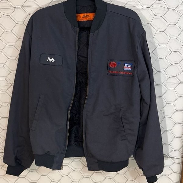 Vintage Cintas AAA Roadside Assistance Battery Service Bomber Work Jacket