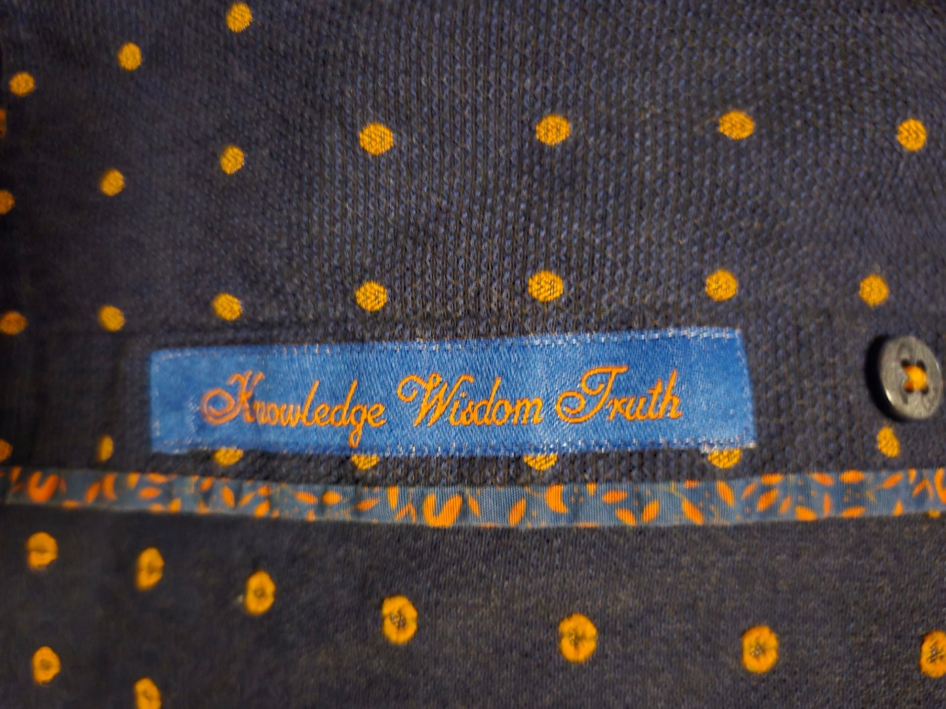 Robert Graham Modern American XL Short Sleeve Button-Down Navy Polka Dot Shirt
3