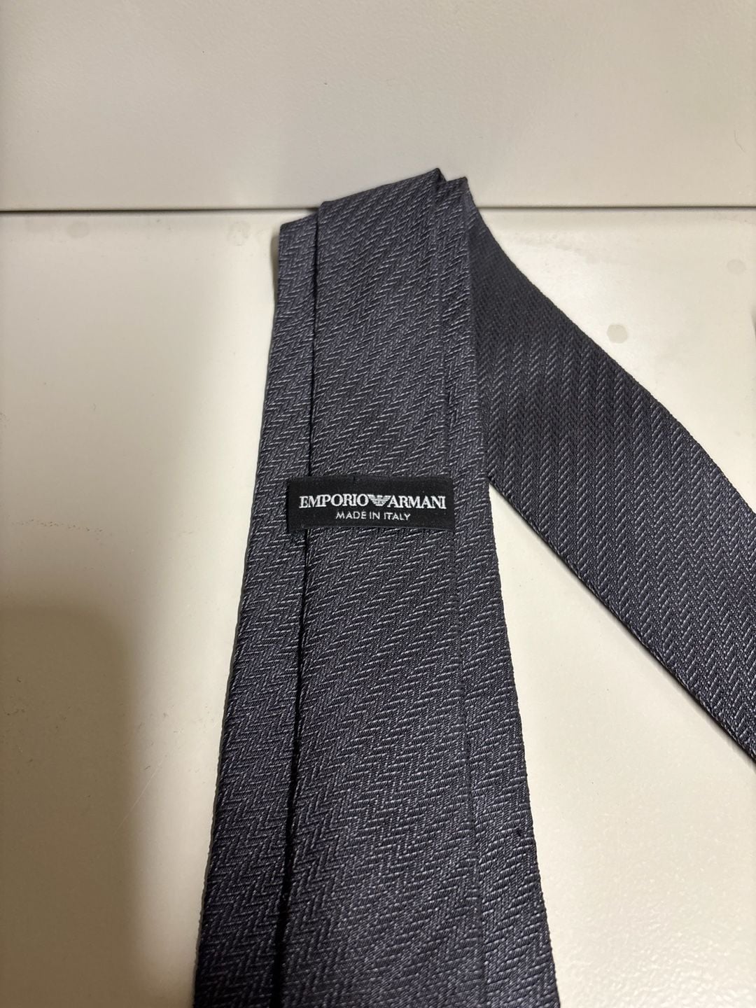 Emporio Armani Made in Italy Pure Silk Micro-Textured Tie 2