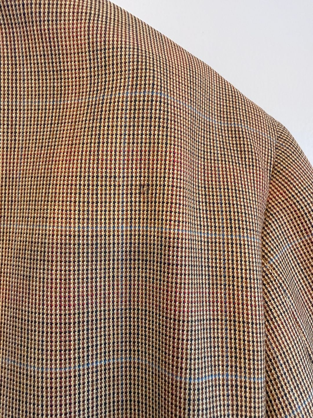 Paul Stuart Men's Brown Micro-check Houndstooth Wool Suit Wool and Silk 44R Made in Canada 6