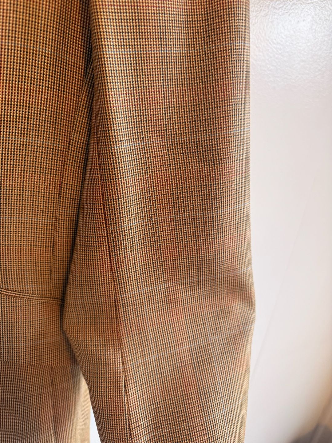 Paul Stuart Men's Brown Micro-check Houndstooth Wool Suit Wool and Silk 44R Made in Canada 7
