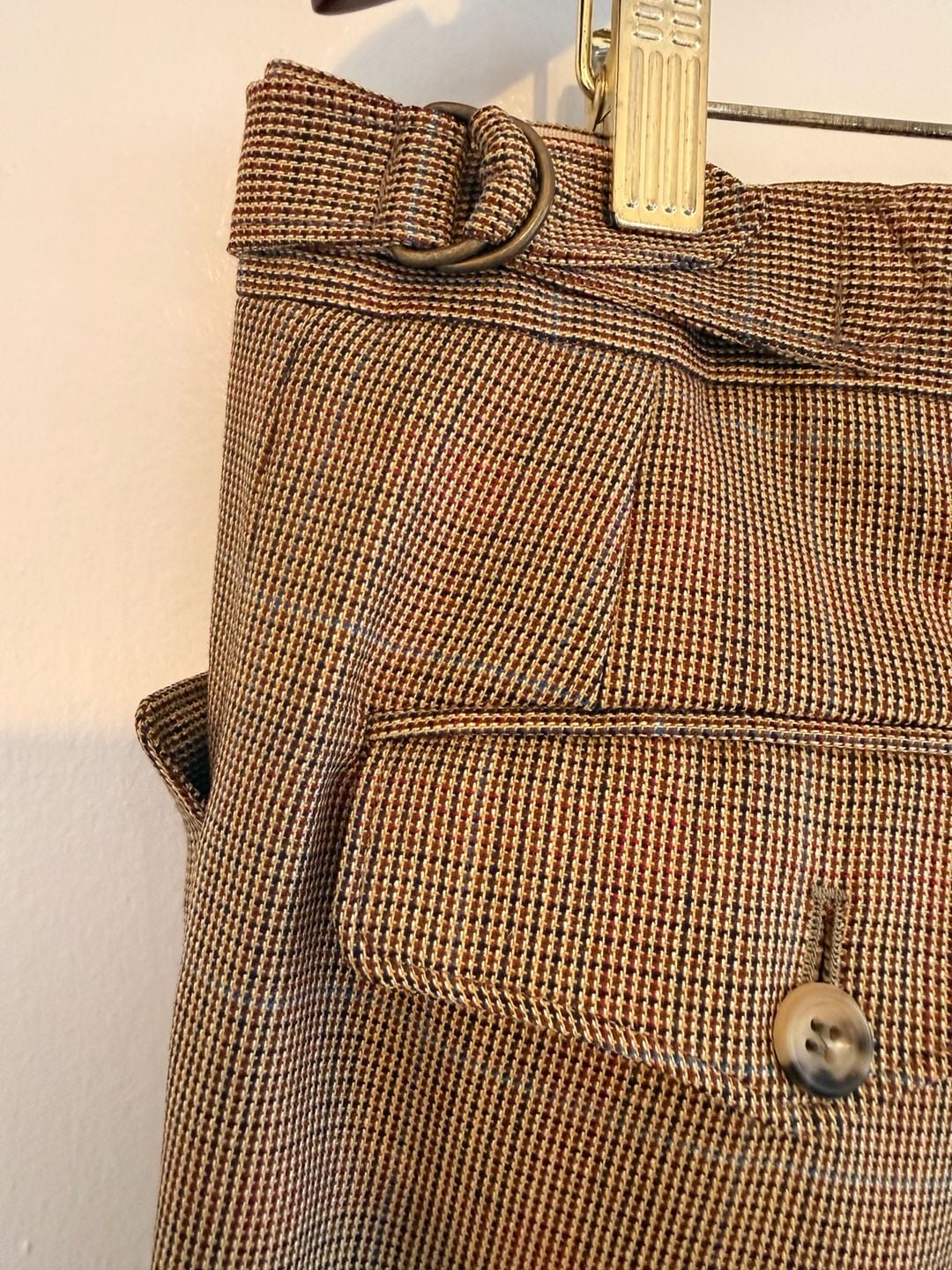 Paul Stuart Men's Brown Micro-check Houndstooth Wool Suit Wool and Silk 44R Made in Canada 11