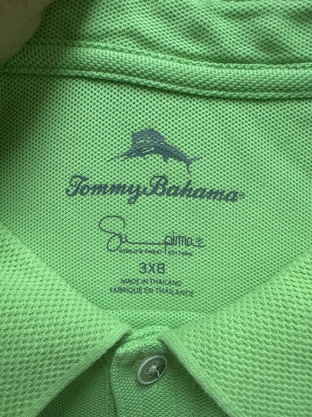 Tommy Bahama Mens 3XB Lime Green Supima Cotton Emfielder Short Sleeve Polo Shirt 3