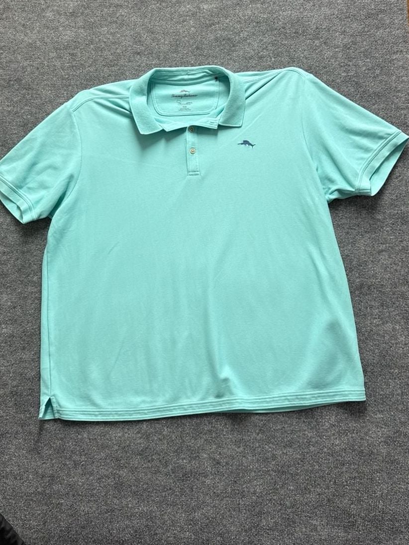 Tommy Bahama Shirt Mens XXL Green Mint Performance Golf Polo Relaxed Stretch 2