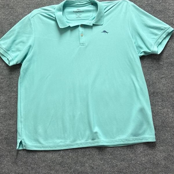 Tommy Bahama Shirt Mens XXL Green Mint Performance Golf Polo Relaxed Stretch