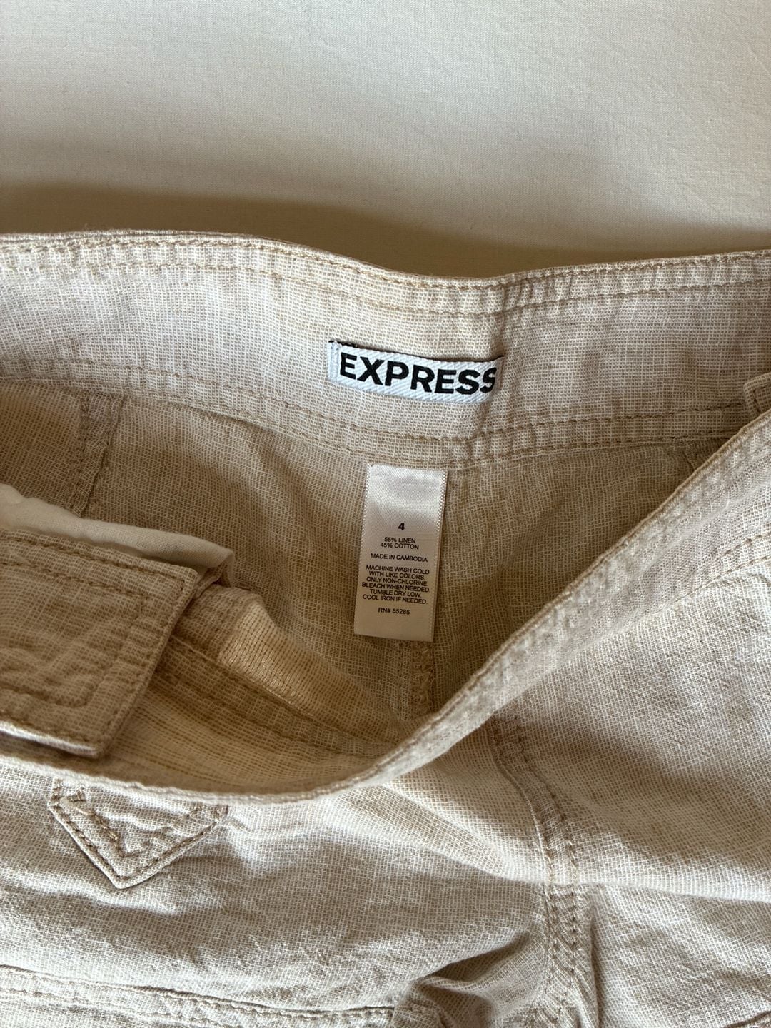 Vintage Express Low Rise Linen / Cotton Blend size 4 3