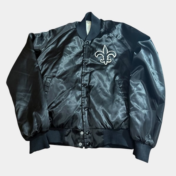 Vintage 80s Chalk Line New Orleans Saints Satin Bomber Varsity Jacket Size Small