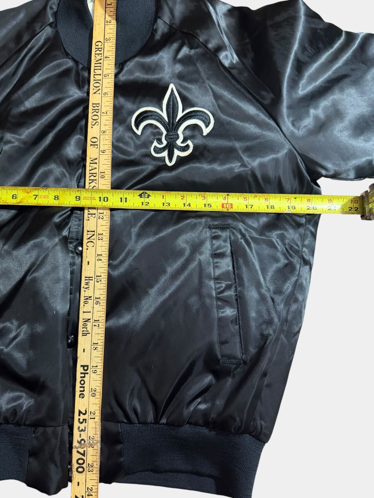 Vintage 80s Chalk Line New Orleans Saints Satin Bomber Varsity Jacket Size Small 8