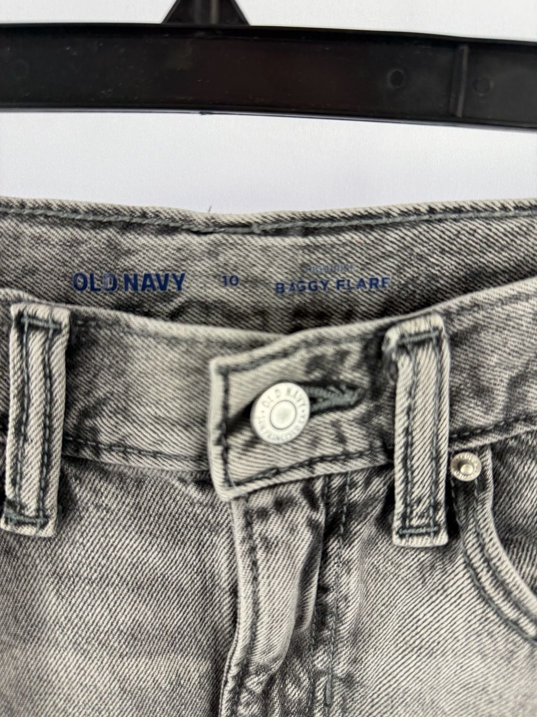 Old Navy Girls High-Rise Baggy Flare-Leg Jeans in Lunar Gray Wash 3
