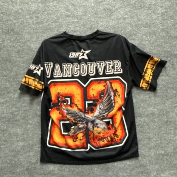 ROMWE Men's Vancouver 23 Eagle Graphic 1987 Streetwear Jersey T-Shirt