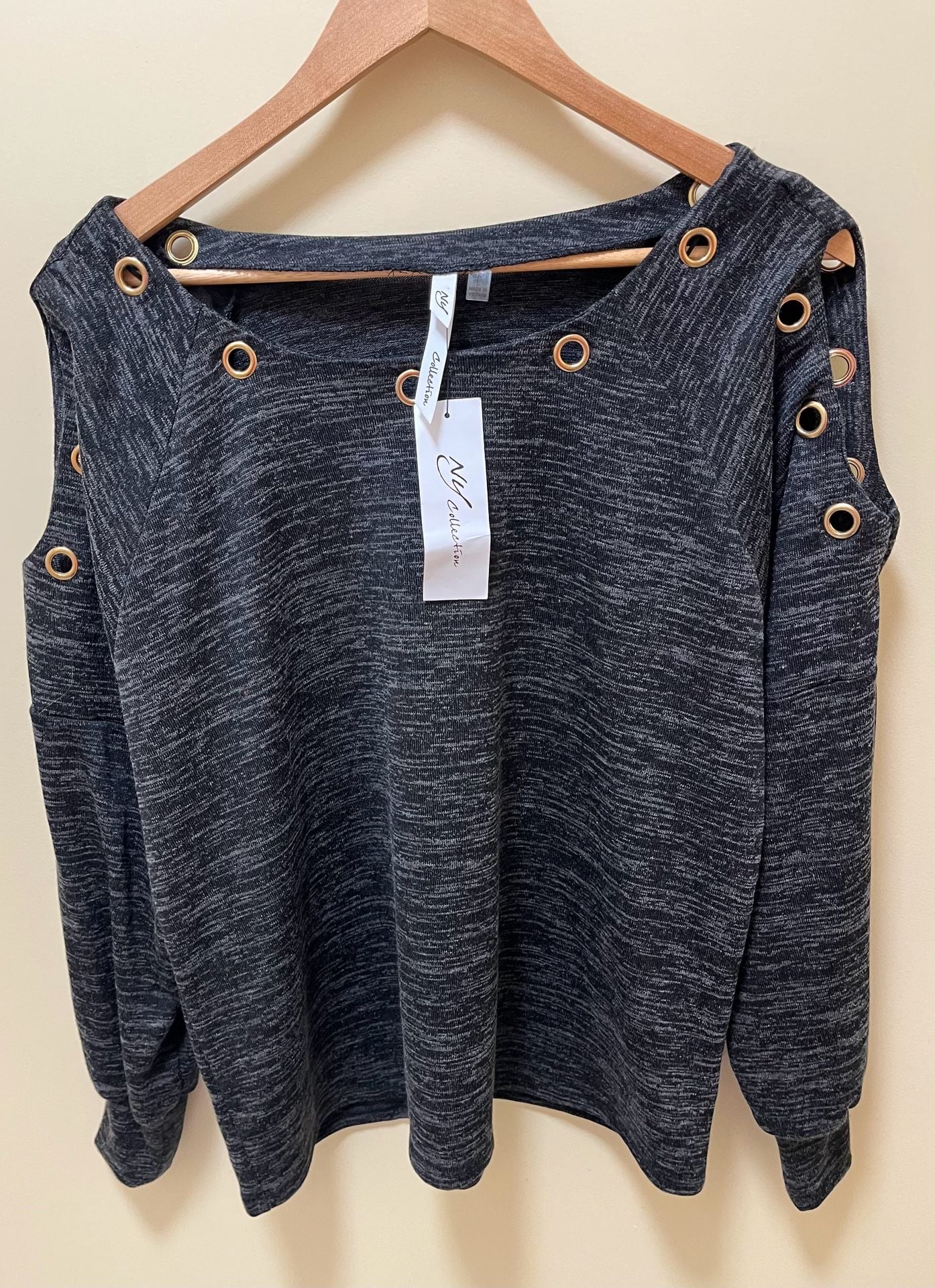 NY Collection Sweater Womens size Large Petite Black Pullover Long Sleeve New 2