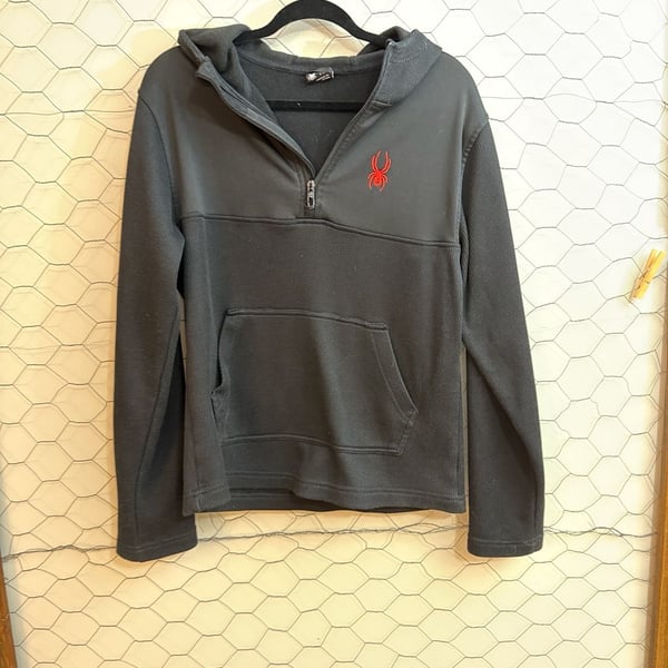 Spyder Men's Ray Half-Zip Pullover Hoodie Black