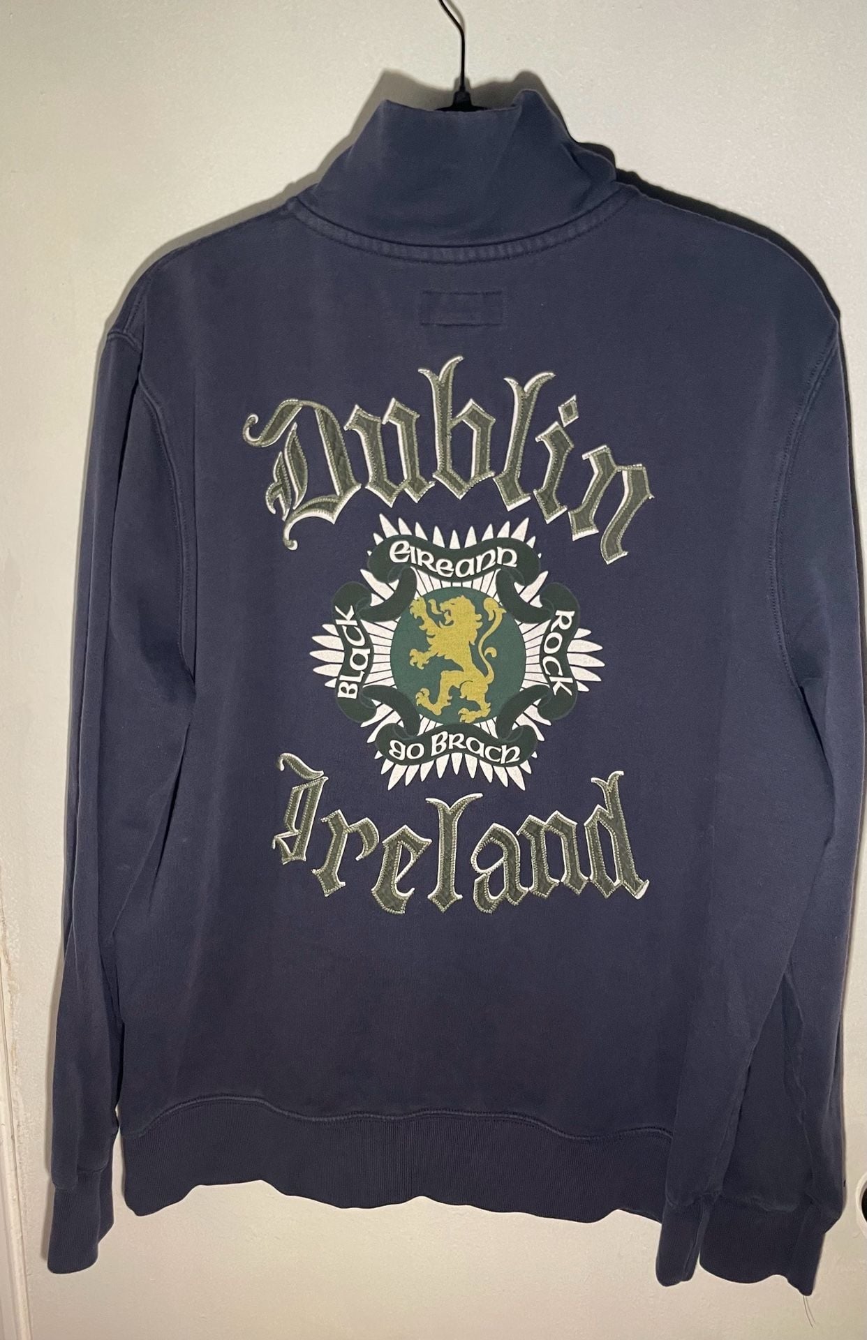 Lucky Brand Vintage Inspired Dublin Ireland Full-Zip Sweatshirt Track Jacket 3