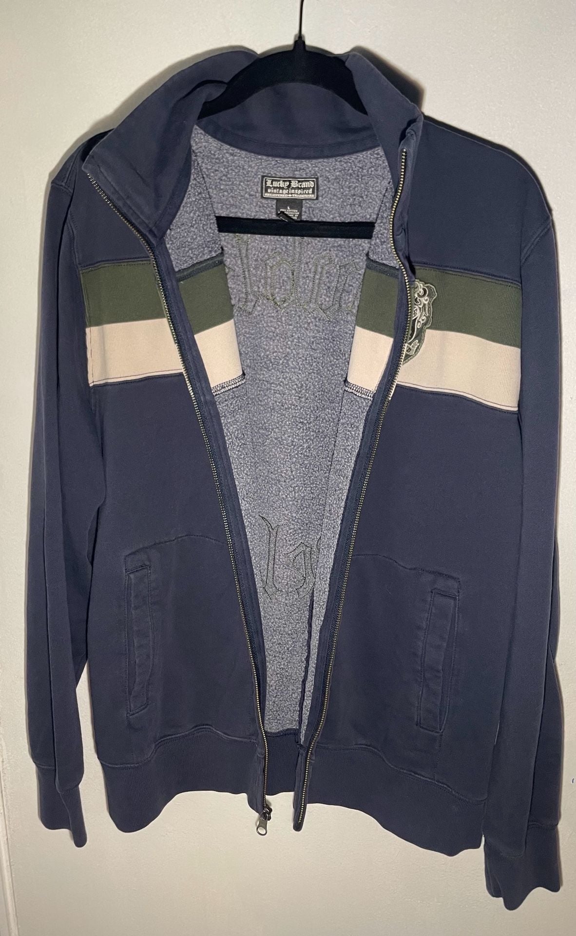 Lucky Brand Vintage Inspired Dublin Ireland Full-Zip Sweatshirt Track Jacket 4