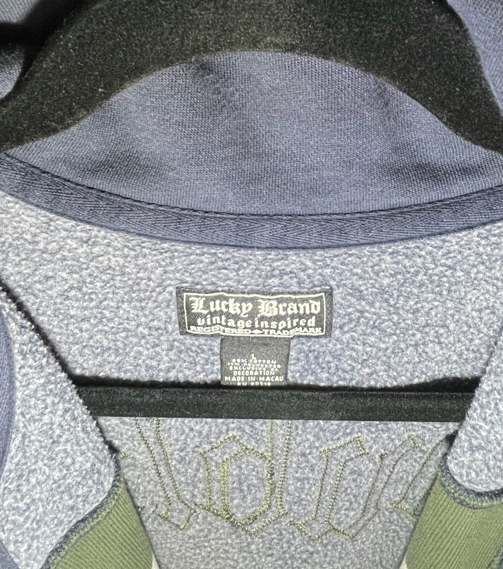 Lucky Brand Vintage Inspired Dublin Ireland Full-Zip Sweatshirt Track Jacket 5