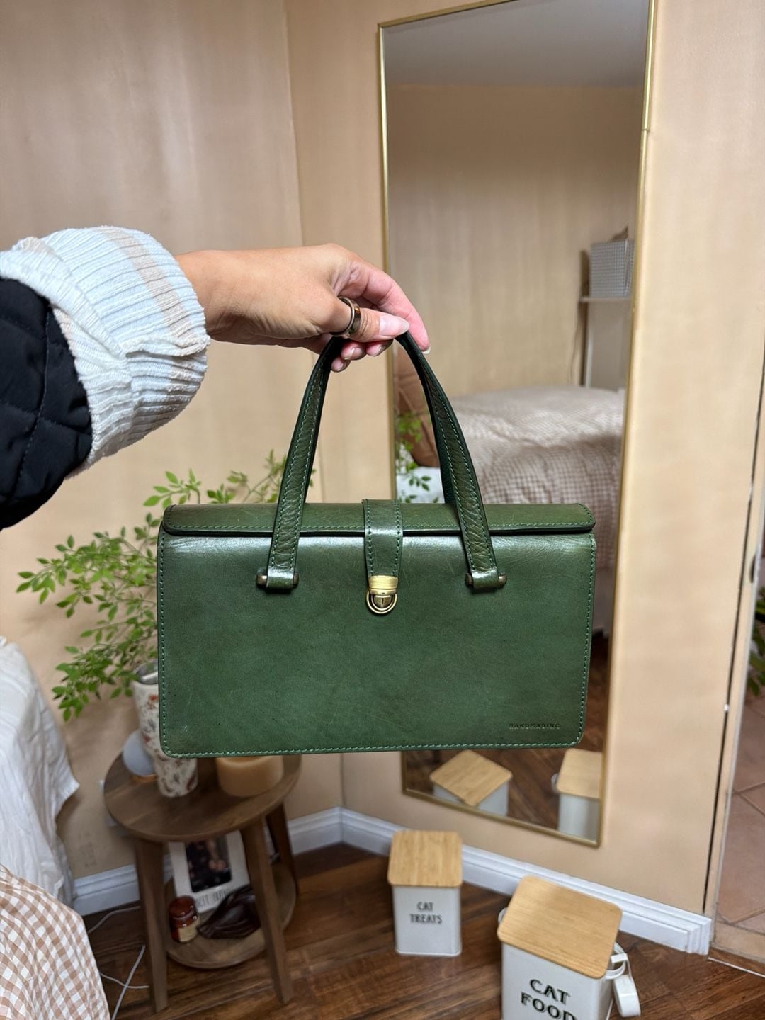 HANDMADING Green Tanned Leather Top-Handle Doctor Bag 1