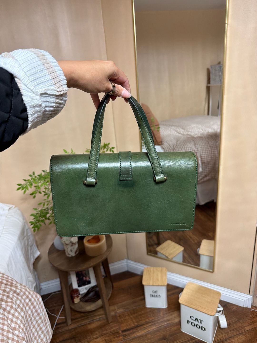 HANDMADING Green Tanned Leather Top-Handle Doctor Bag 2