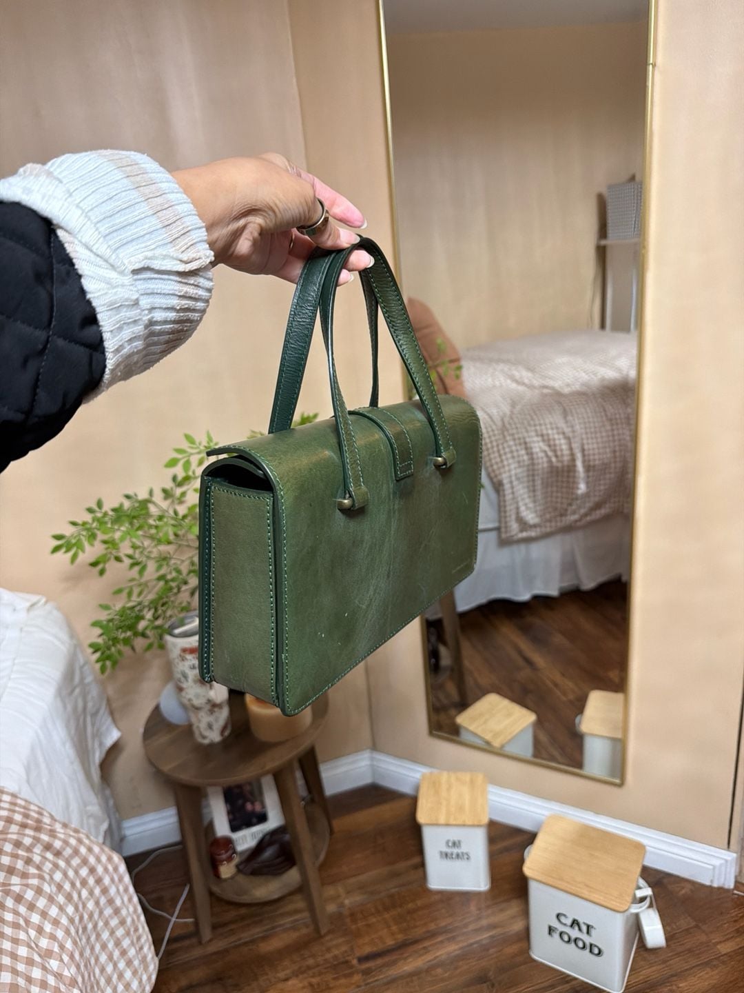 HANDMADING Green Tanned Leather Top-Handle Doctor Bag 3