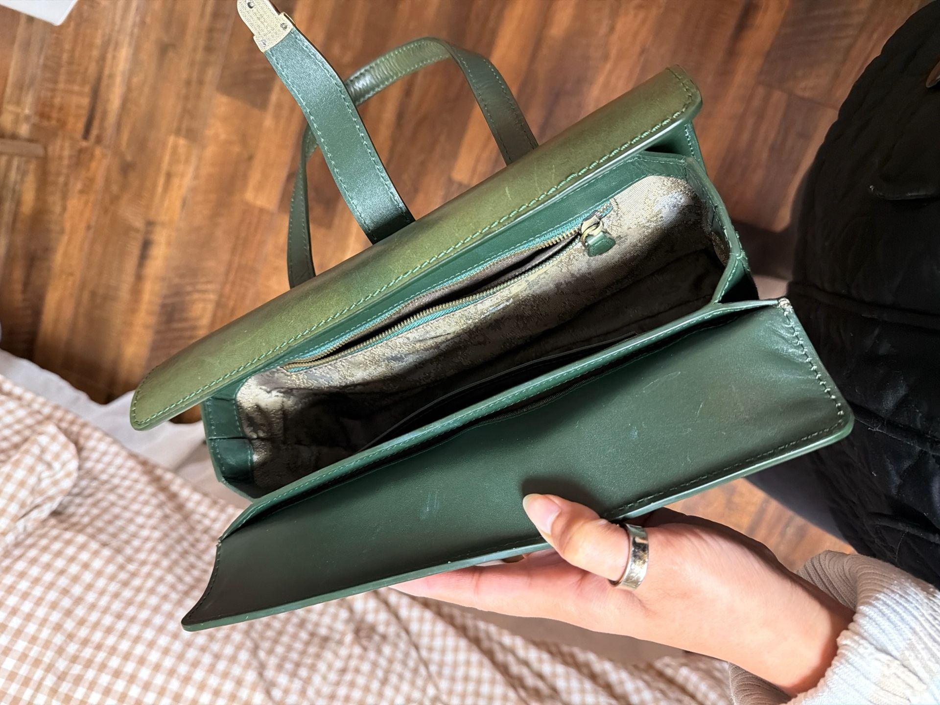 HANDMADING Green Tanned Leather Top-Handle Doctor Bag 4