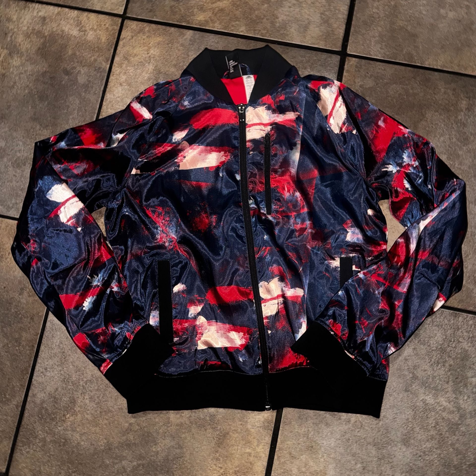 adidas Women's Spirit Superstar Abstract Satin Bomber Jacket 1