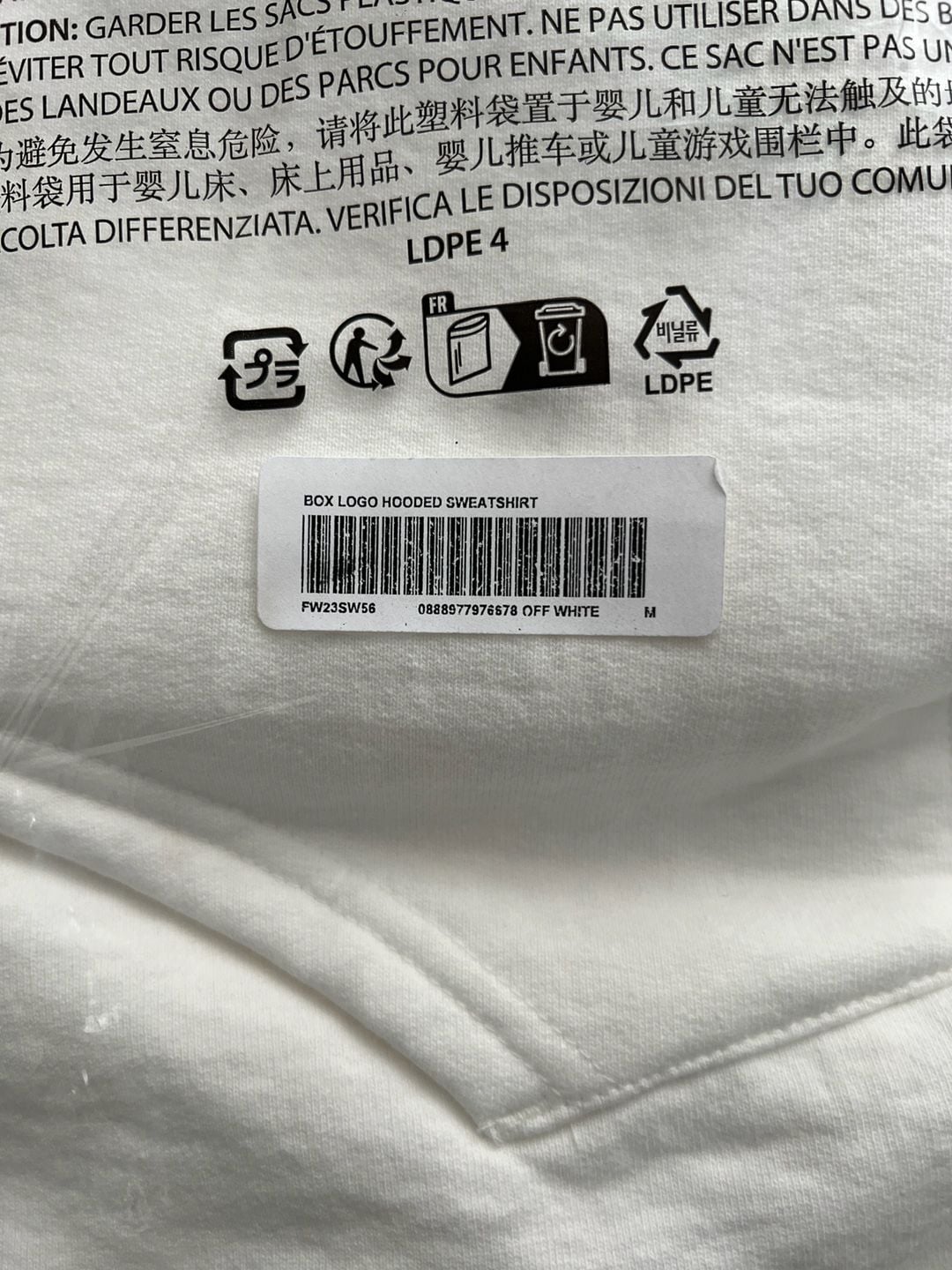 Supreme Box Logo Hooded Sweatshirt Off White (FW23) Size Medium 2