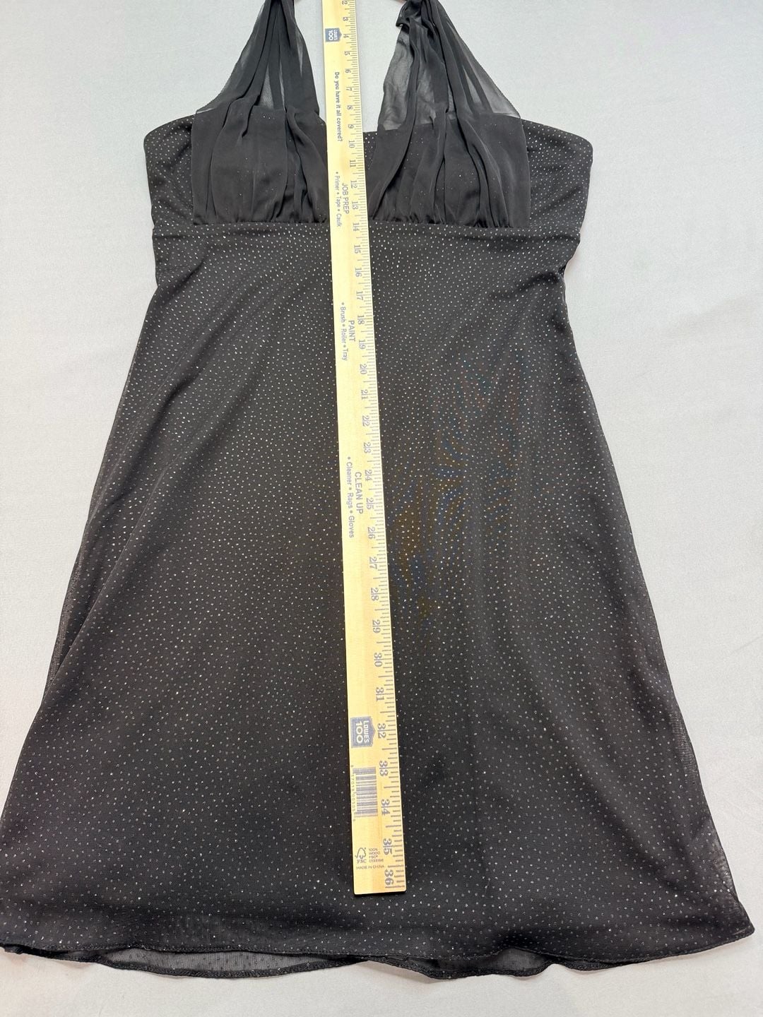 Vintage Black Mesh Halter Sparkly Dot Midi Sz 10 Y2K Party 9