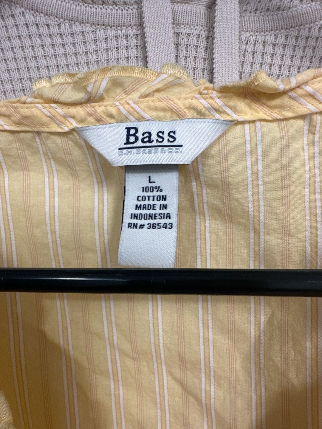 G.H. Bass & Co. Yellow and White Striped Ruffle V-Neck Sleeveless Cotton Tank Top 2