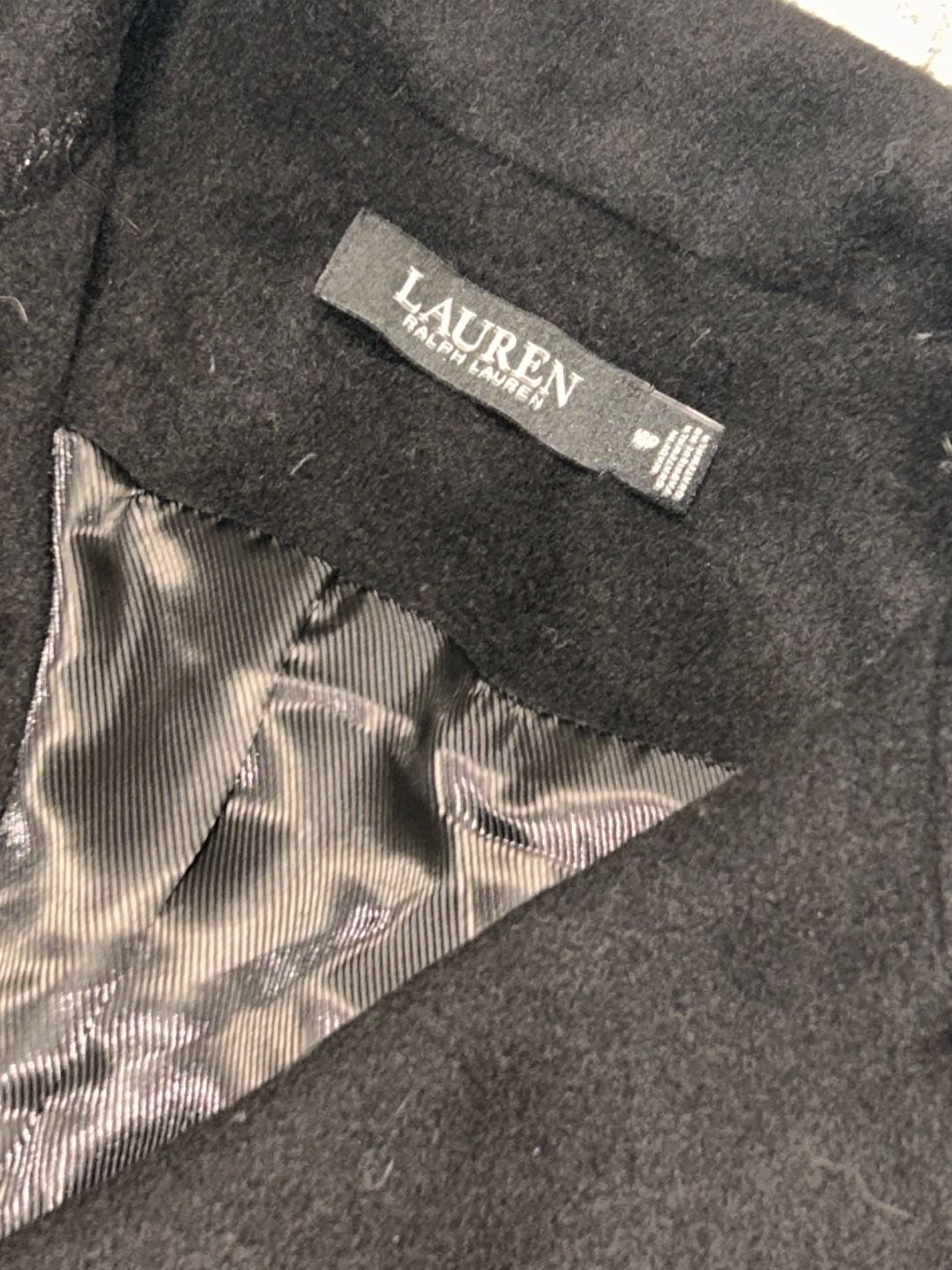 Lauren Ralph Lauren Black Wool Blend Single Breasted Reefer Coat Size 16P 4