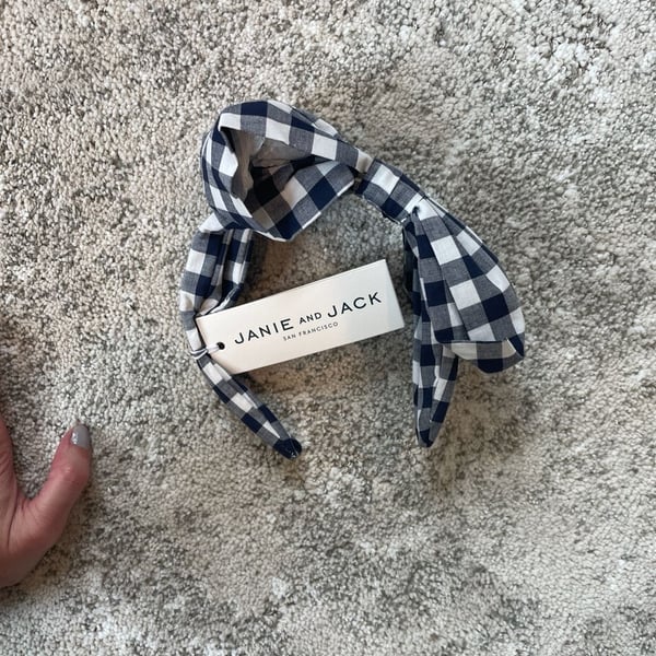 NWT Janie and Jack Navy and White Checkered