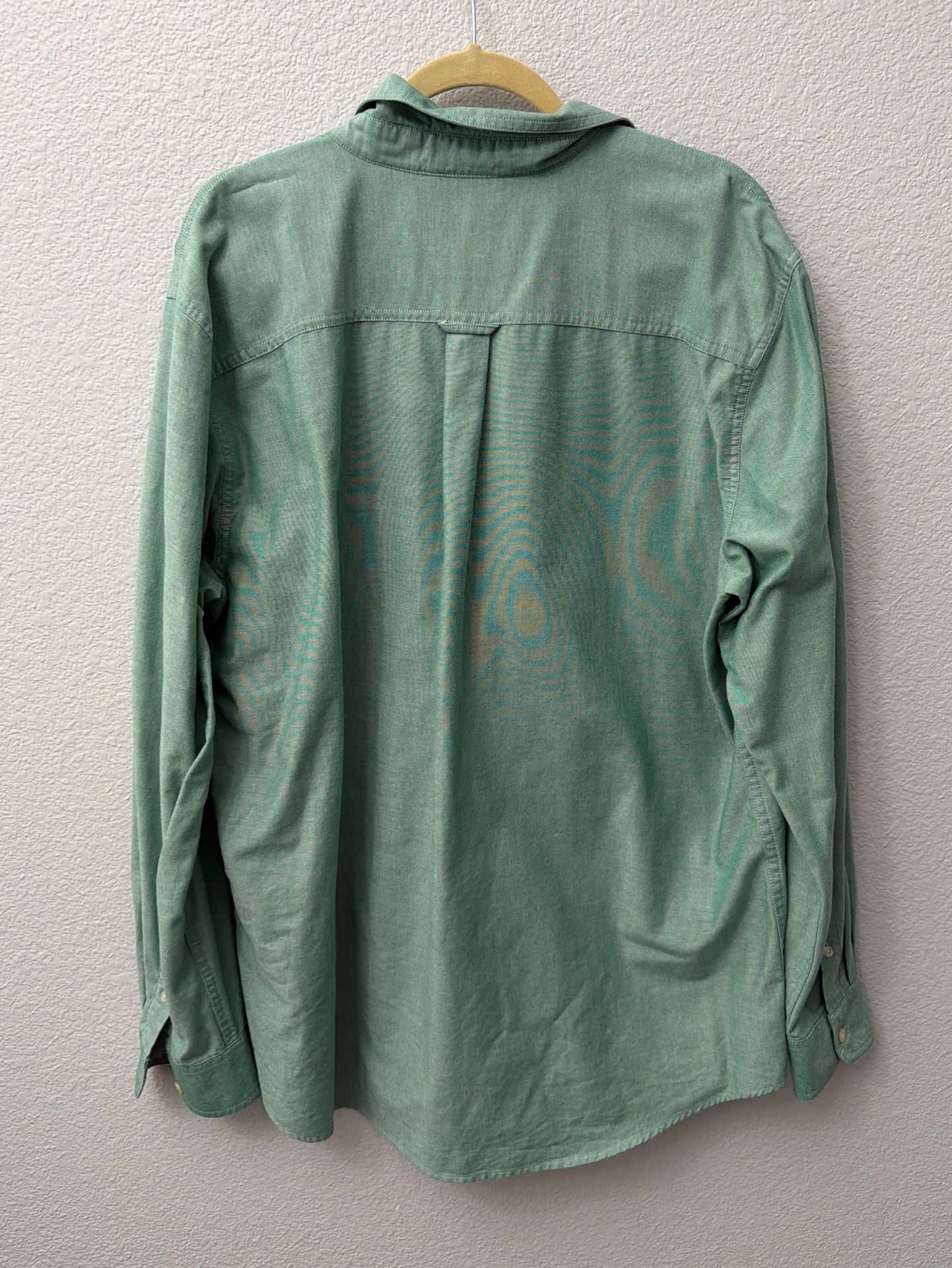 Chaps Men's Green Stretch Oxford Long Sleeve Button Down Shirt with Chest Pocket 5