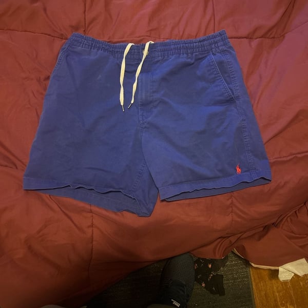 Polo Ralph Lauren Blue Stretch Classic Fit Chino Drawstring Shorts Size XL