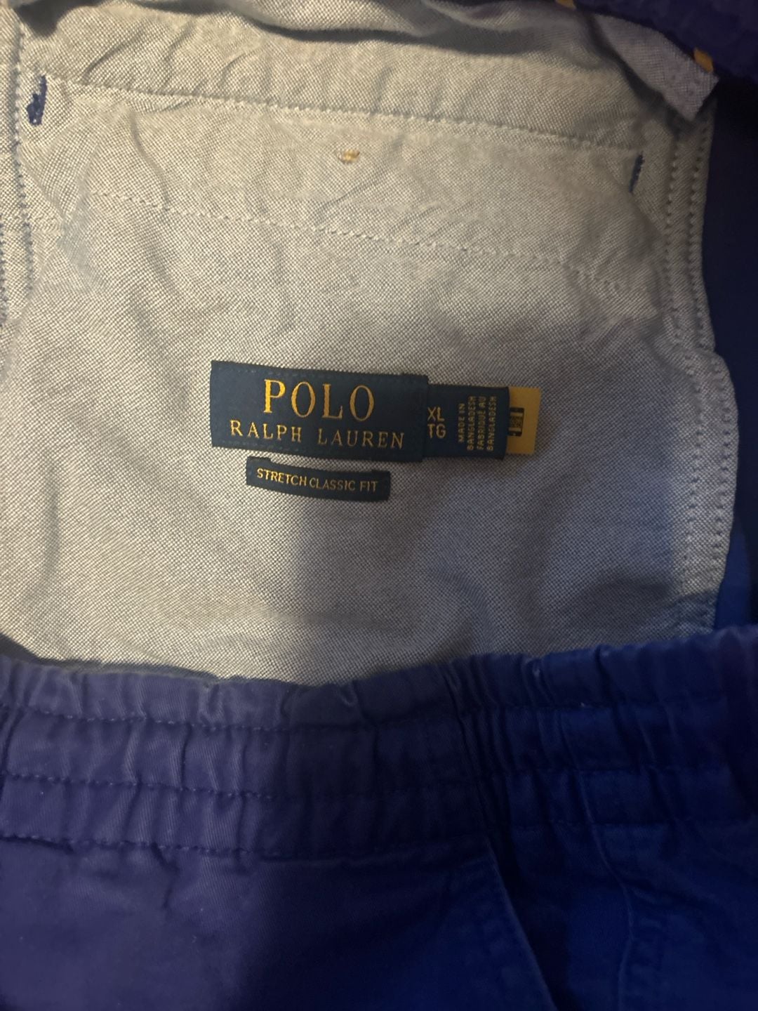 Polo Ralph Lauren Blue Stretch Classic Fit Chino Drawstring Shorts Size XL 3