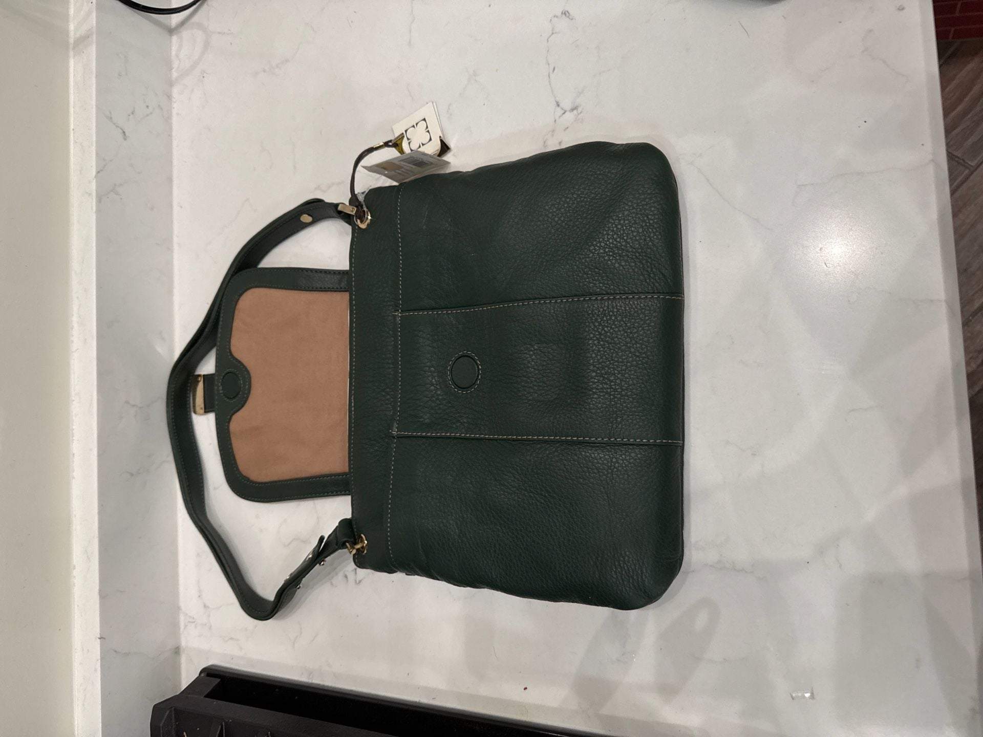 Liz Claiborne Leather Purse - Very Soft - Multiple Pockets Green 4