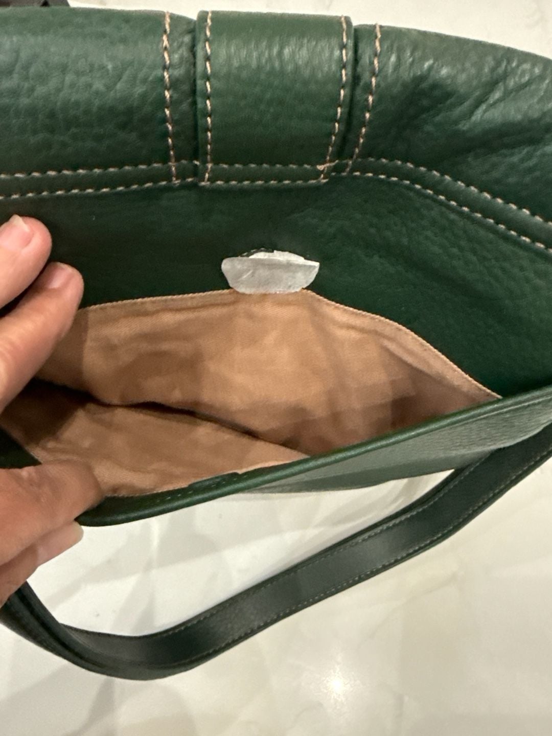 Liz Claiborne Leather Purse - Very Soft - Multiple Pockets Green 8