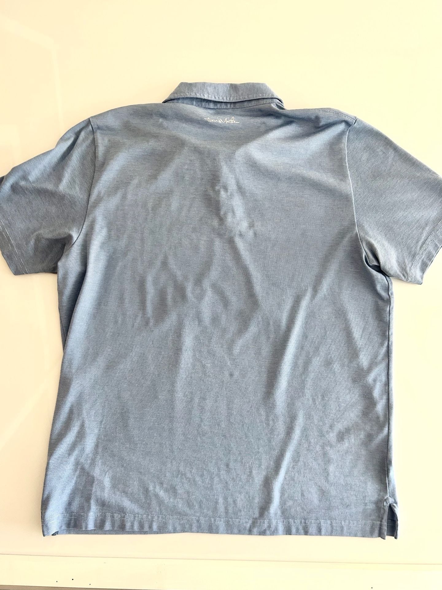 Travis Mathew Polo Shirt Mens L Large Light Blue Cotton Blend Breathable *READ 7