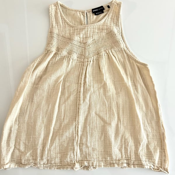 prAna Seakissed Tank Top in Canvas Beige Gauze Size M