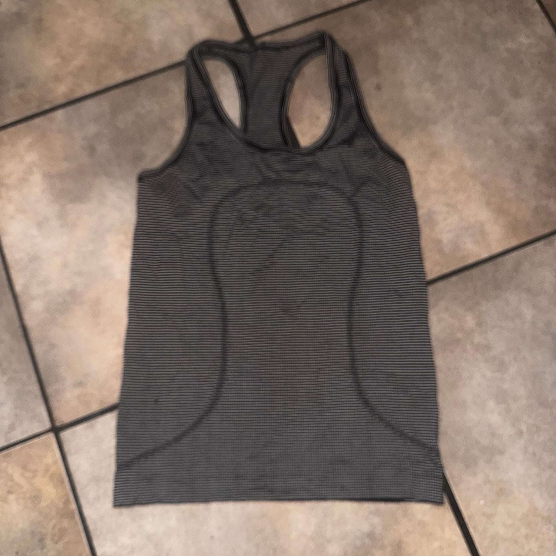 Lululemon Swiftly Tech Racerback Tank Top Striped Black White Size 6 1