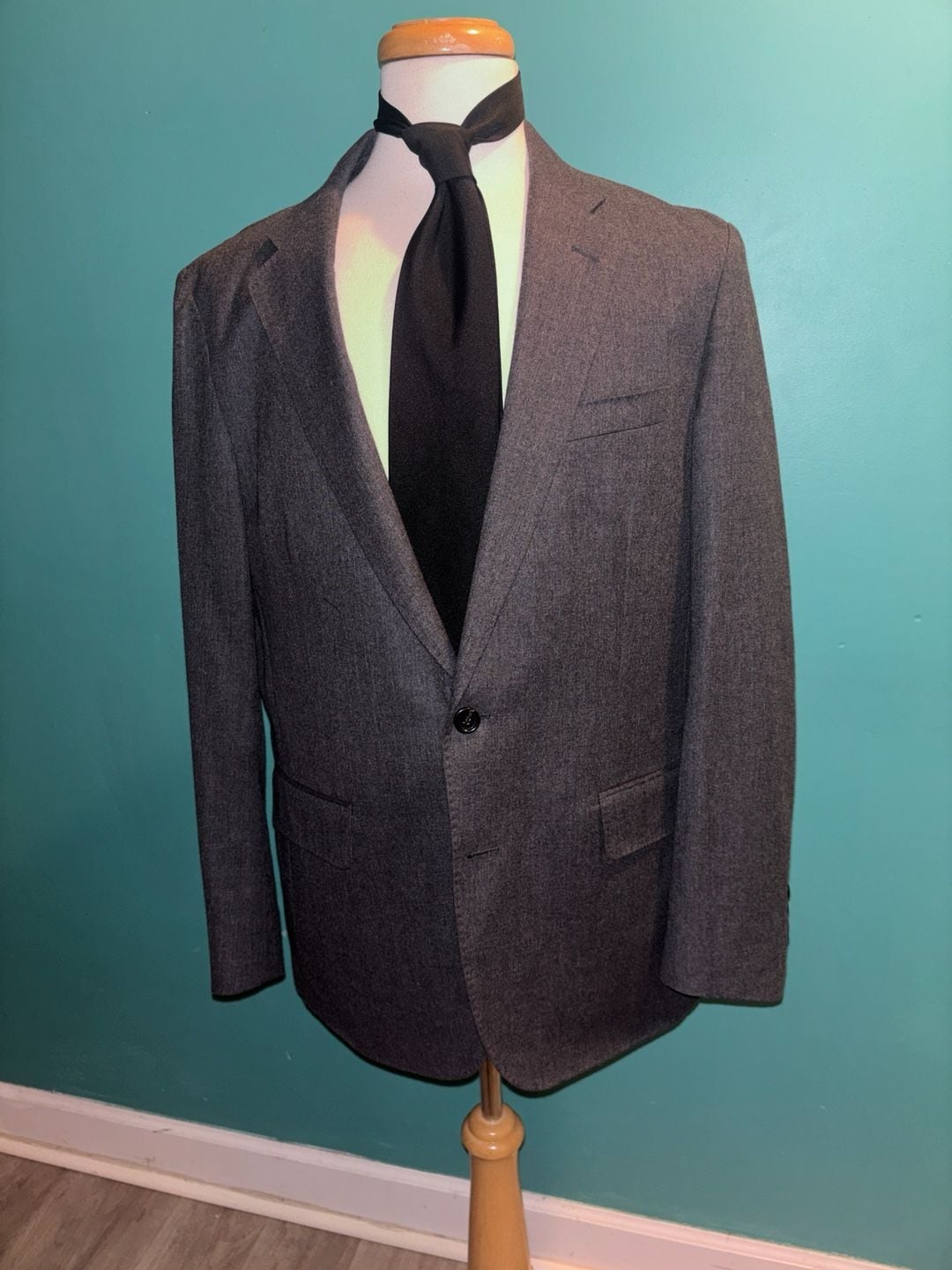 J Crew Ludlow Slim Fit 41 R Gray solid Cotton Wool Two Button Two Piece Suit Size 1