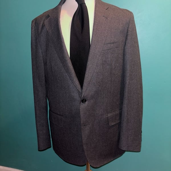 J Crew Ludlow Slim Fit 41 R Gray solid Cotton Wool Two Button Two Piece Suit Size
