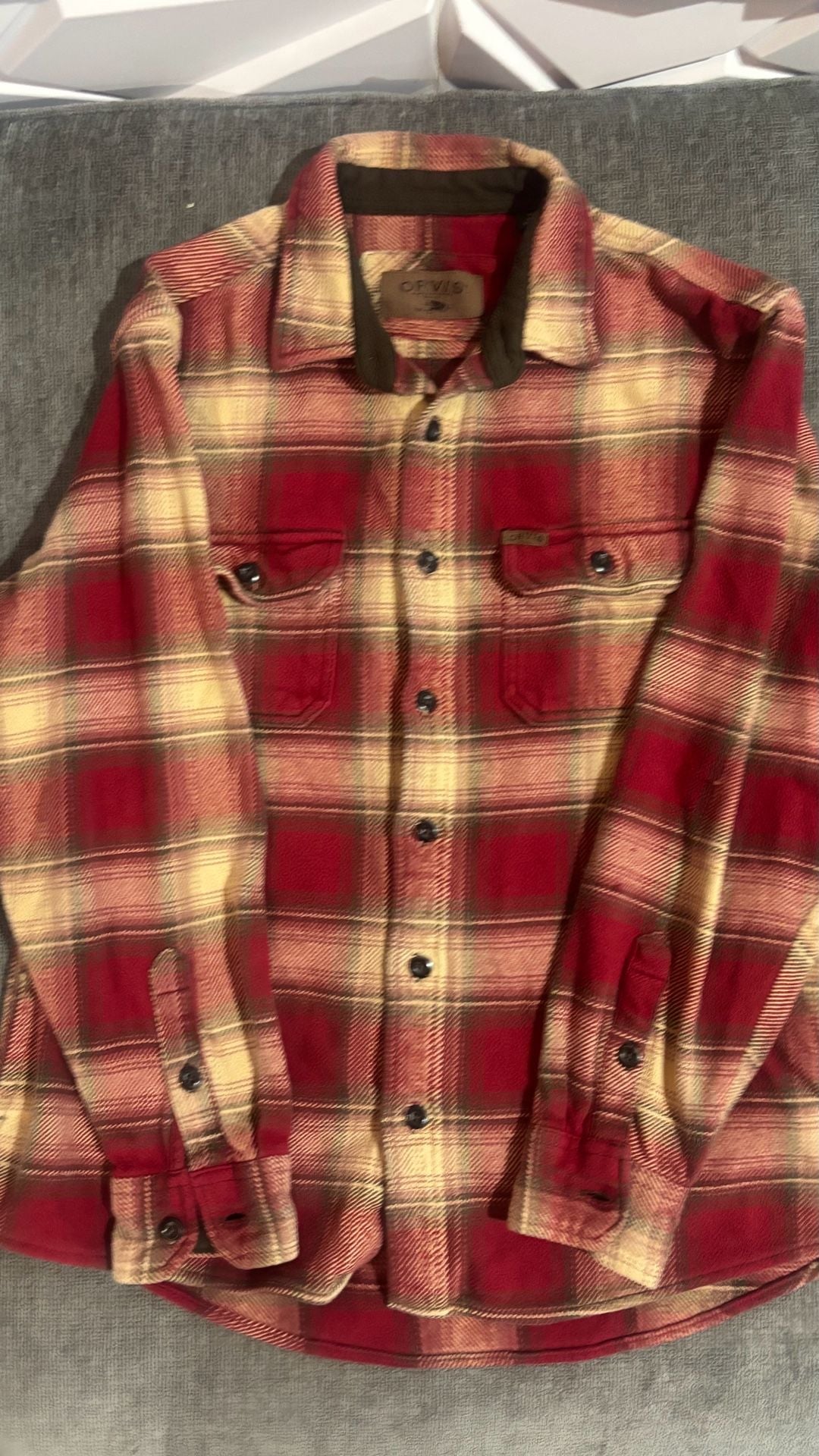 Orvis Classic Collection Red Plaid Heavyweight Flannel Shirt Jacket 2