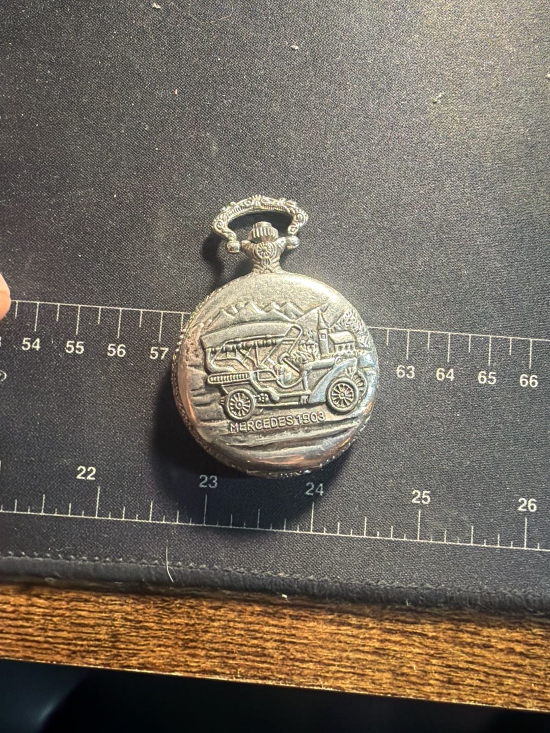 Vintage Geneva Mercedes 1903 Silver Tone Quartz Pocket Watch 2