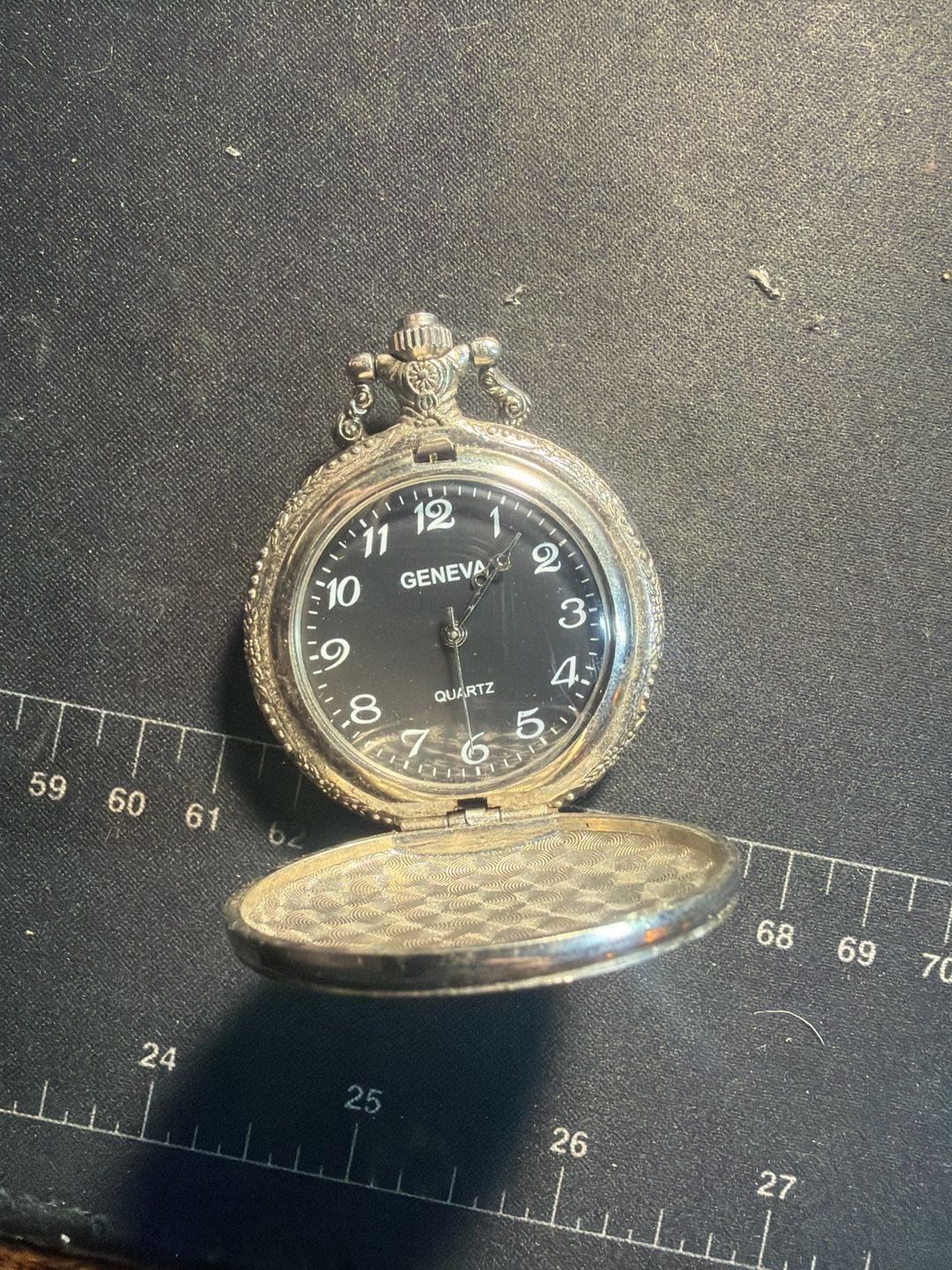 Vintage Geneva Mercedes 1903 Silver Tone Quartz Pocket Watch 4