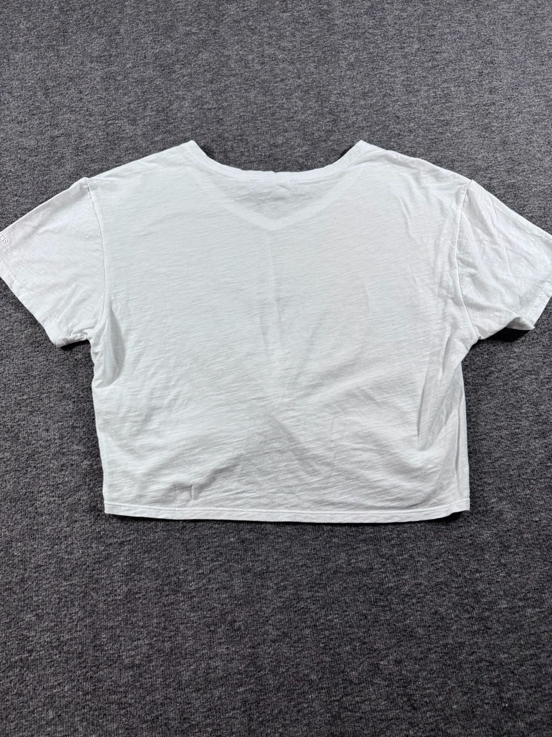 DKNY JEANS White Short Sleeve Twist Front V-Neck Crop Top 7