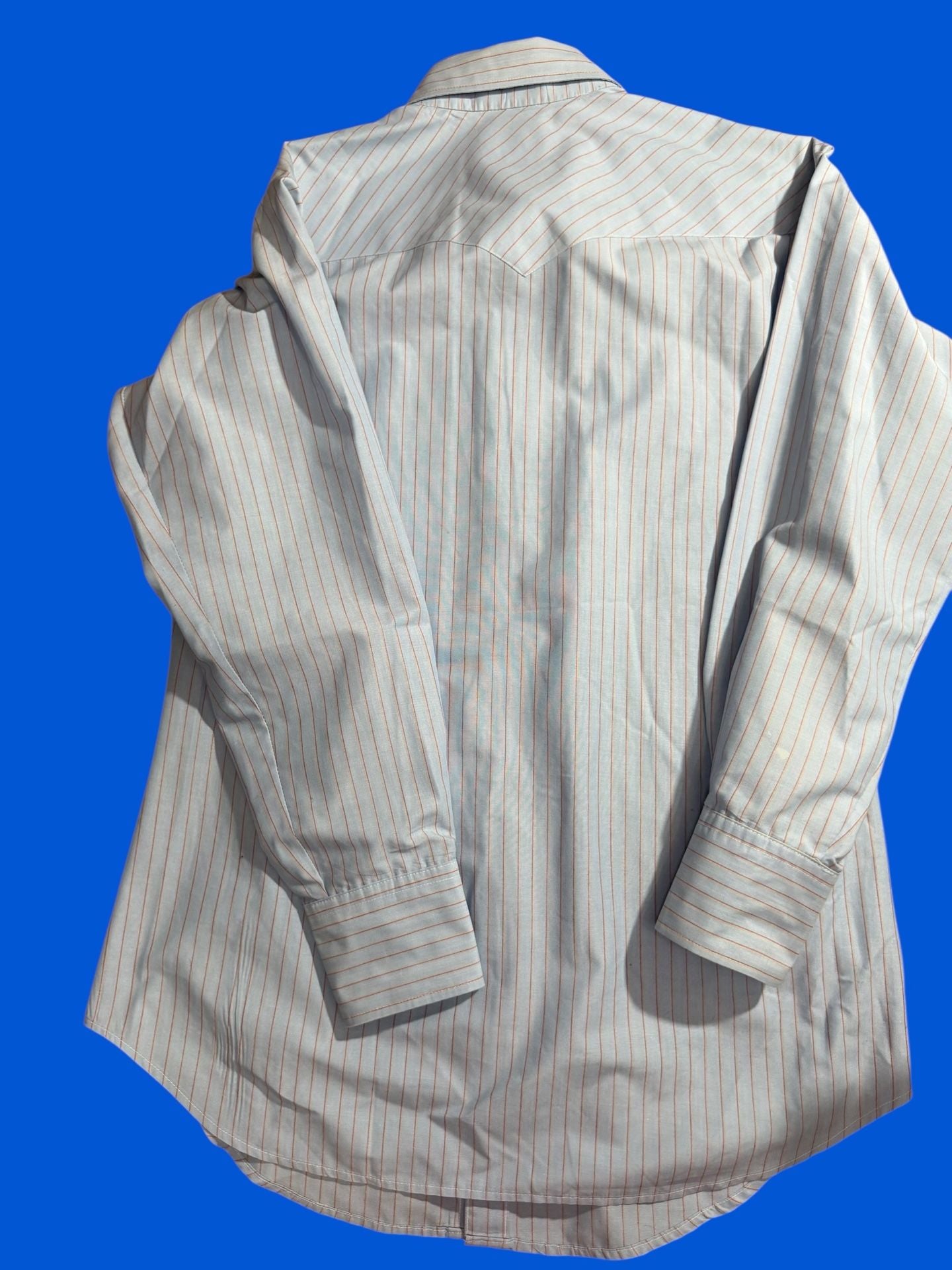 Vintage Ruddock Western Pearl Snap Shirt Blue Red Stripe Mens Medium 70s 80s 3