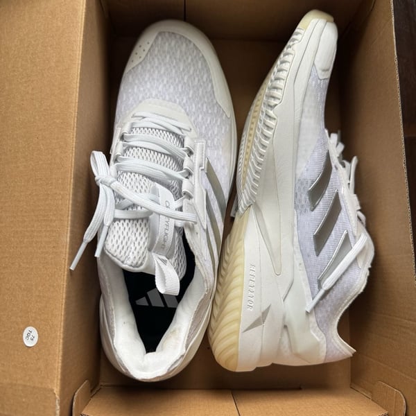 Adidas Women's Crazyflight Volleyball Shoes - Cloud White / Silver Metallic Size 11 1/2