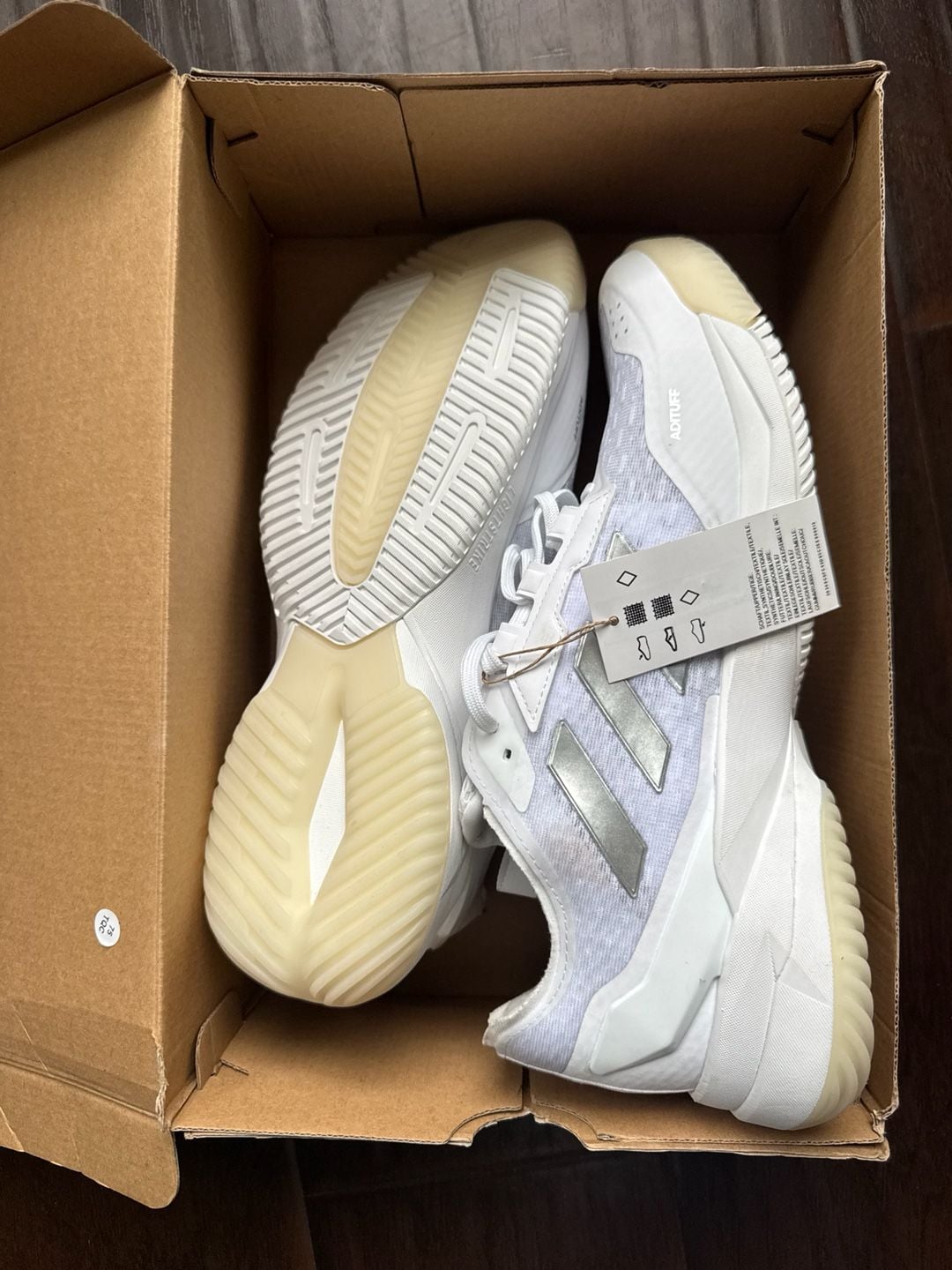Adidas Women's Crazyflight Volleyball Shoes - Cloud White / Silver Metallic Size 11 1/2 9