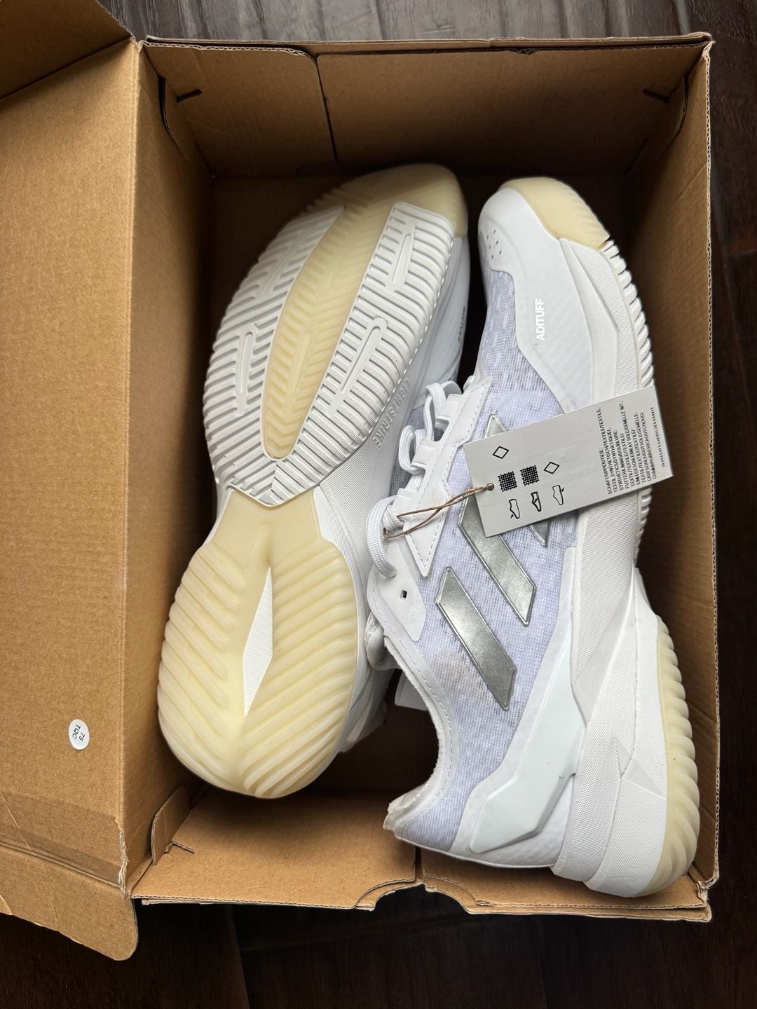 Adidas Women's Crazyflight Volleyball Shoes - Cloud White / Silver Metallic Size 11 1/2 10